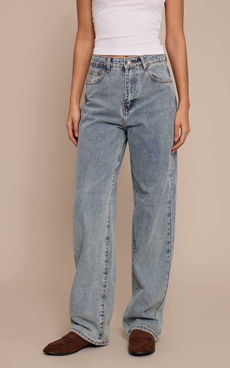 Tall Vintage Bleach Wash High Waist Baggy Boyfriend Jean image 2