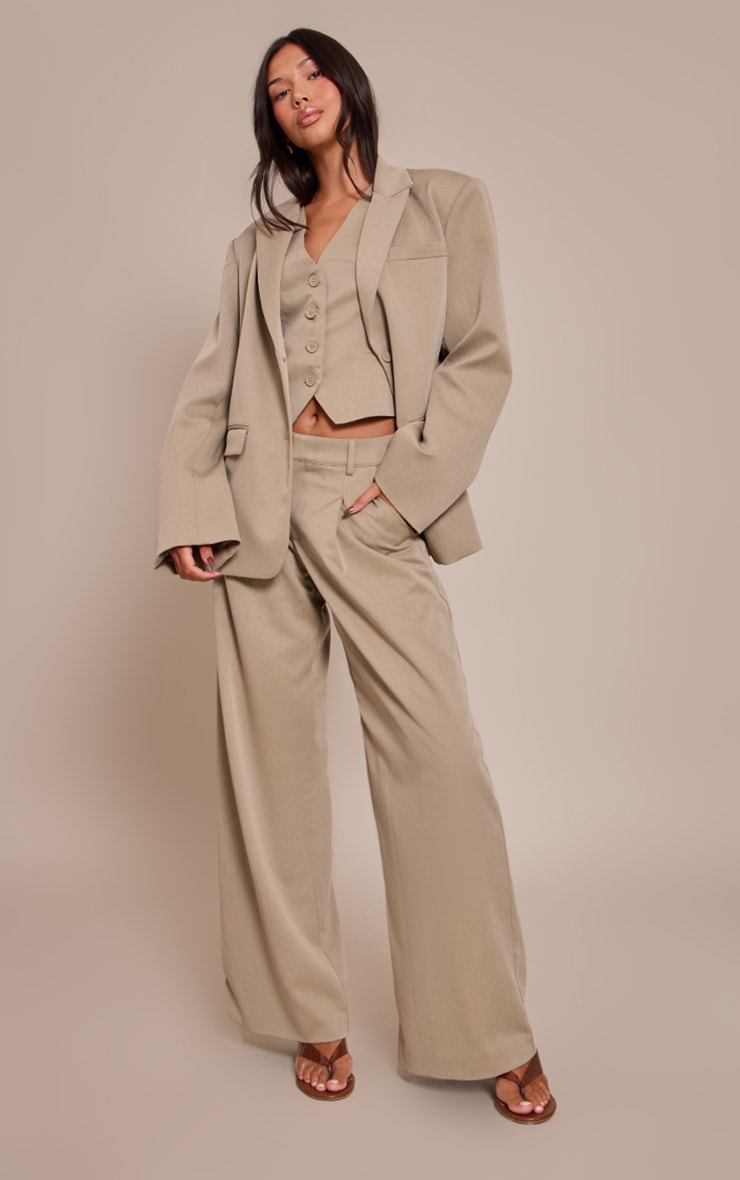 Grey Tailored Woven Button Detail Vest image 3