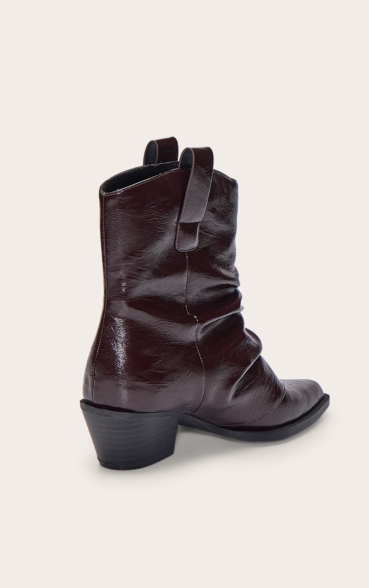 Bottines santiags chocolat froncées image 3