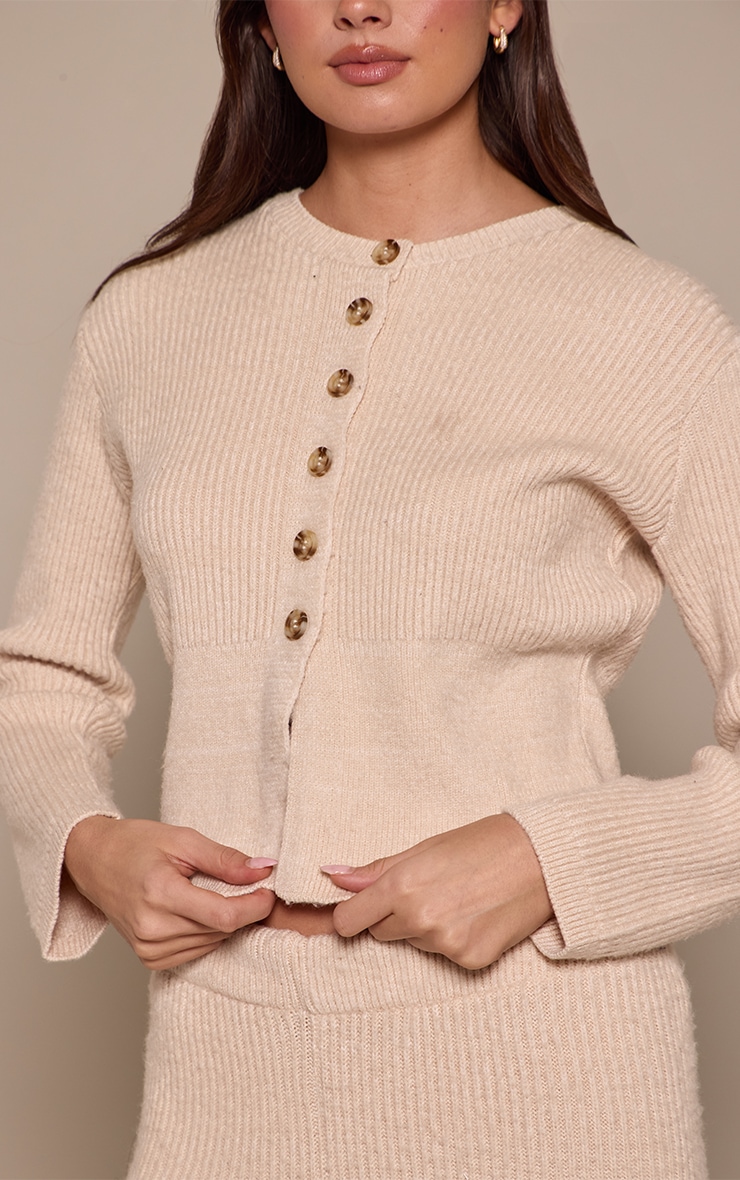 Oatmeal Cinched Waist Cardigan  image 4