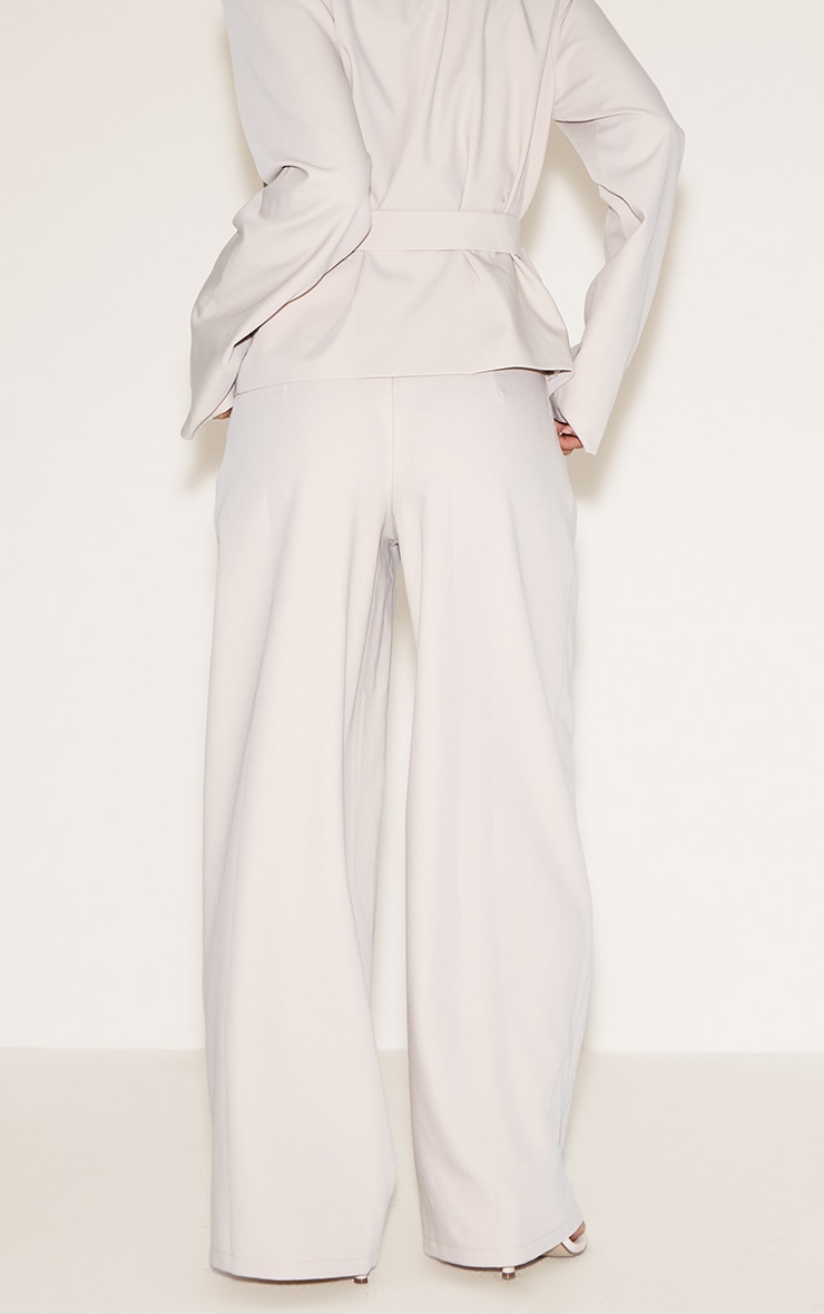 Pantalon de tailleur large tissé sable à plissures image 3
