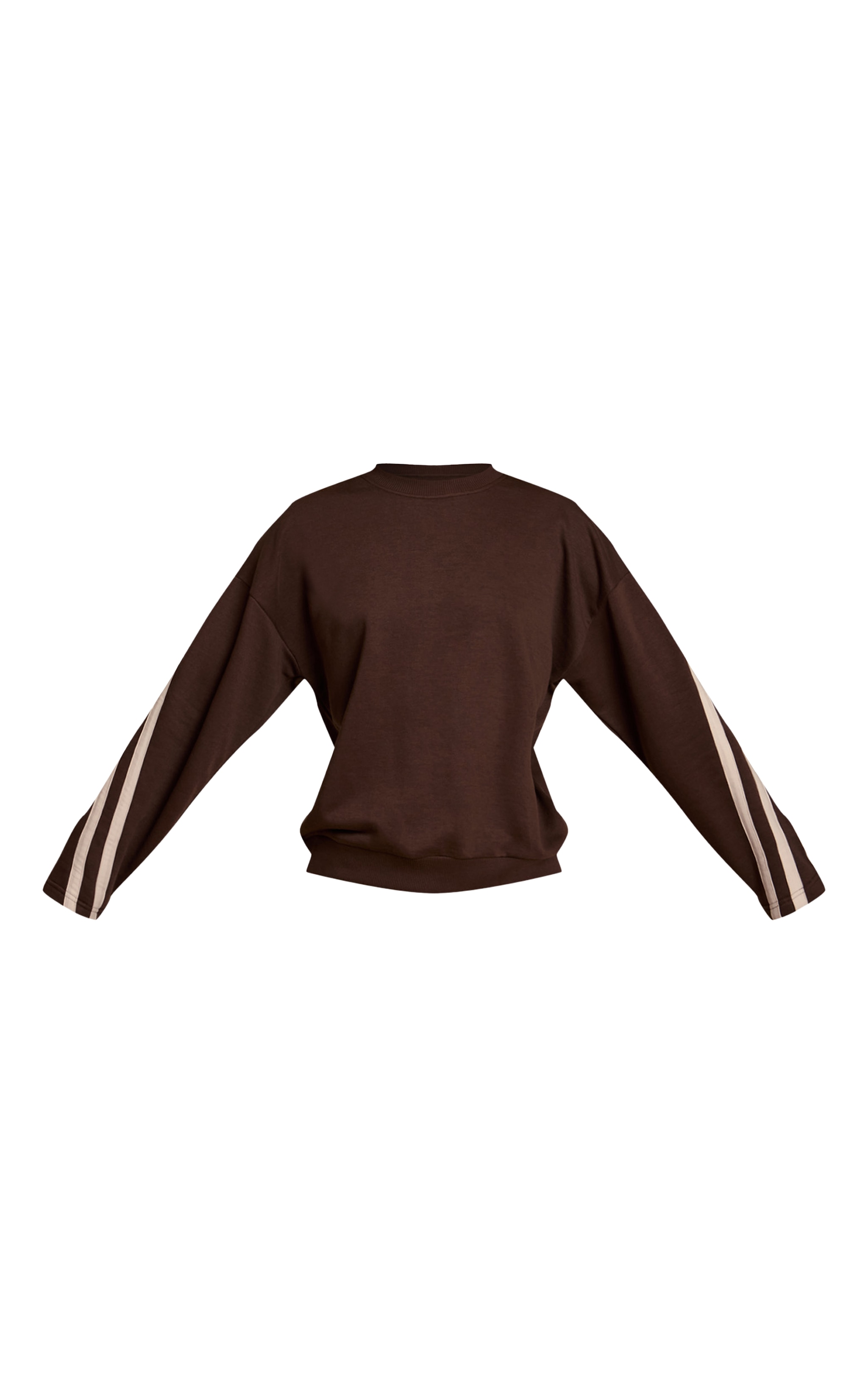 Sweat oversize marron à rayures contrastées image 5