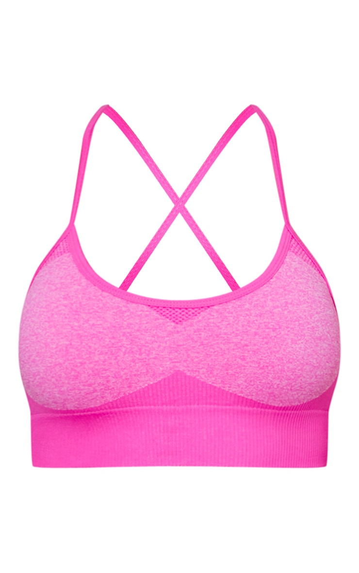 Bright Pink Seamless Longline Sports Bra PrettyLittleThing CA