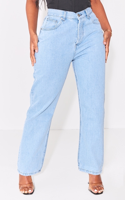 PRETTYLITTLETHING Shape Vintage V Front Waistband Straight Leg Jeans