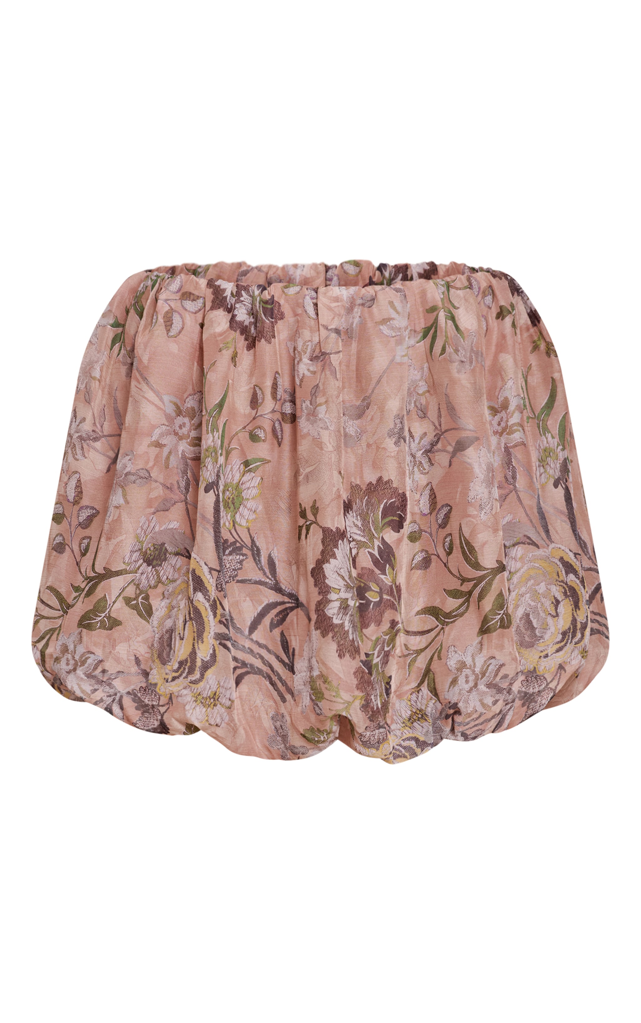 Pink Floral Chiffon Puff Ball Mini Skirt image 6
