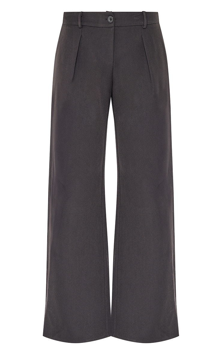 Charcoal Premium Woven Tailored Wide Leg Pants image 5