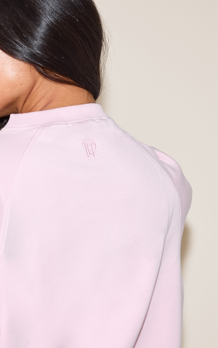 Sweat tissé rose à logo brodé image 4