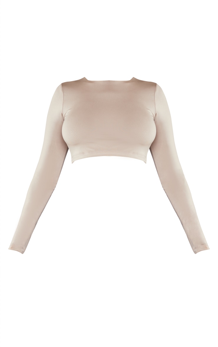 Deep Stone Slinky Long Sleeve Crop Top image 5