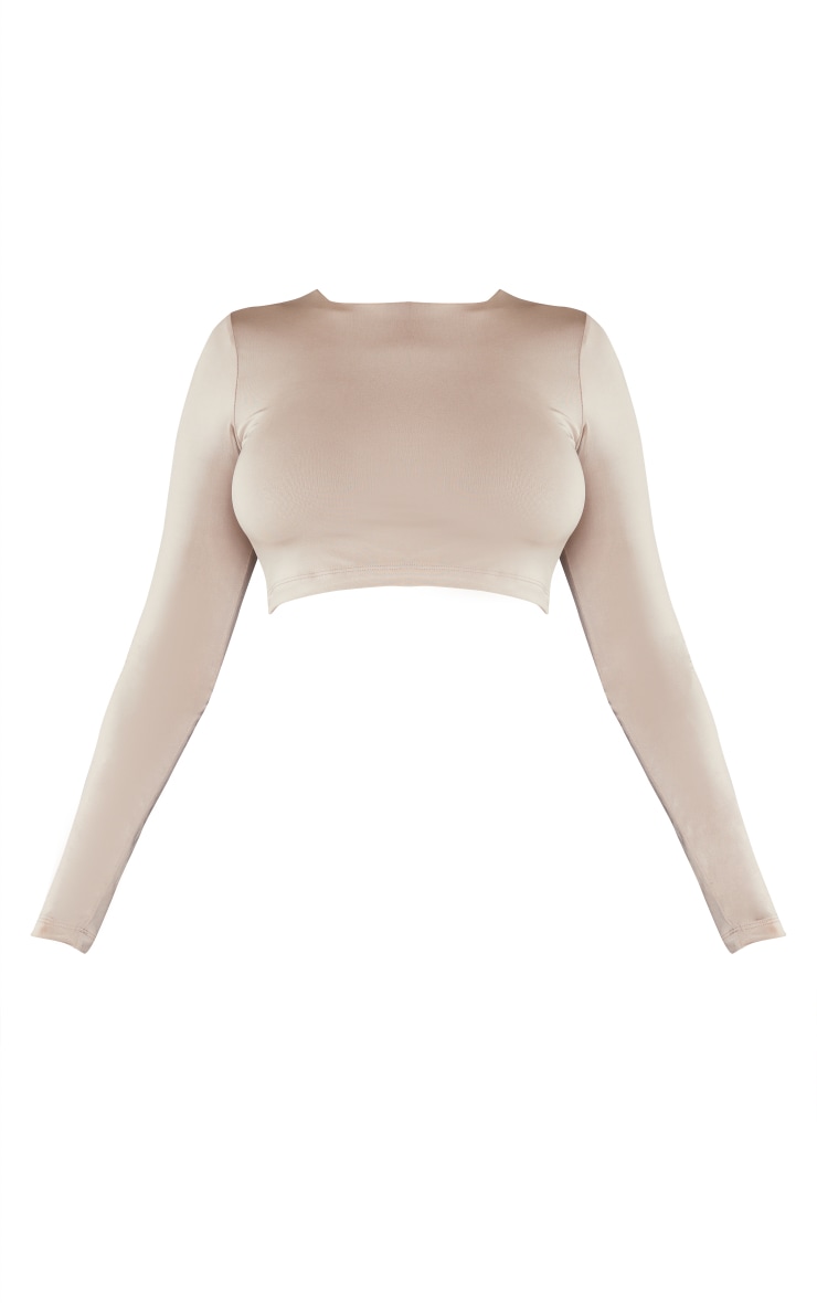 Deep Stone Slinky Long Sleeve Crop Top image 5