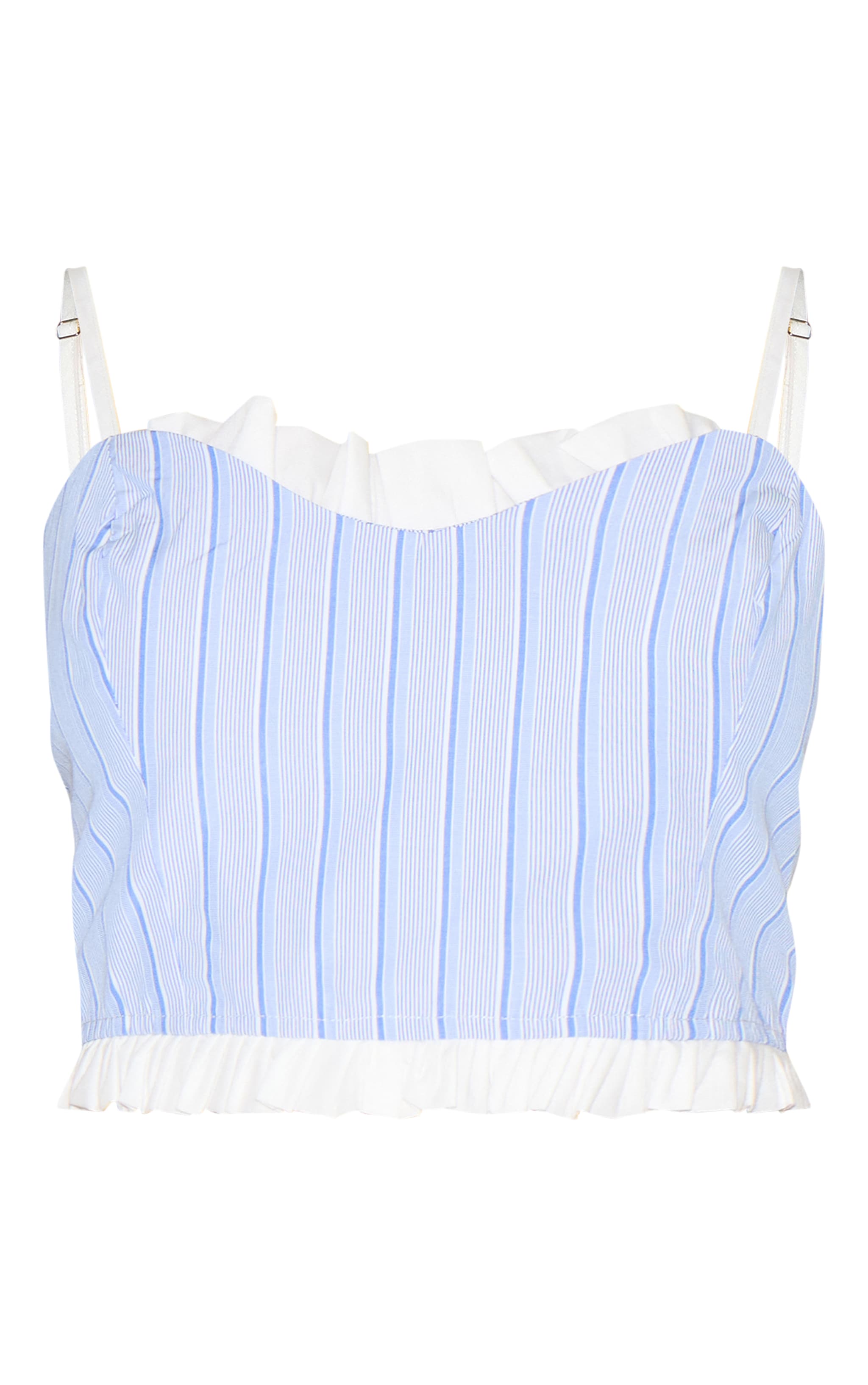 Petite Bralette structurée bleue et blanche à fines rayures image 5