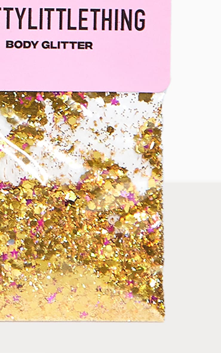 PRETTYLITTLETHING Chunky Pink Gold Glitter image 3