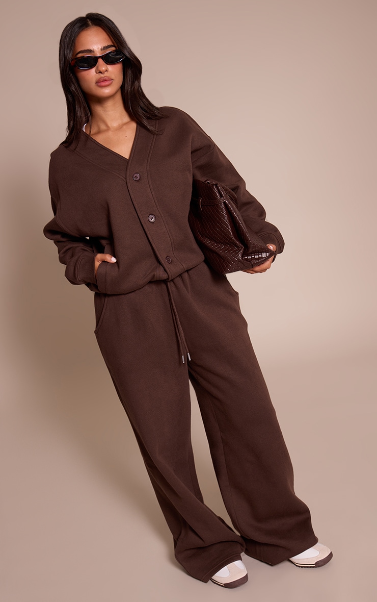 Petite Chocolate Button Up Side Pocket Sweatshirt image 3