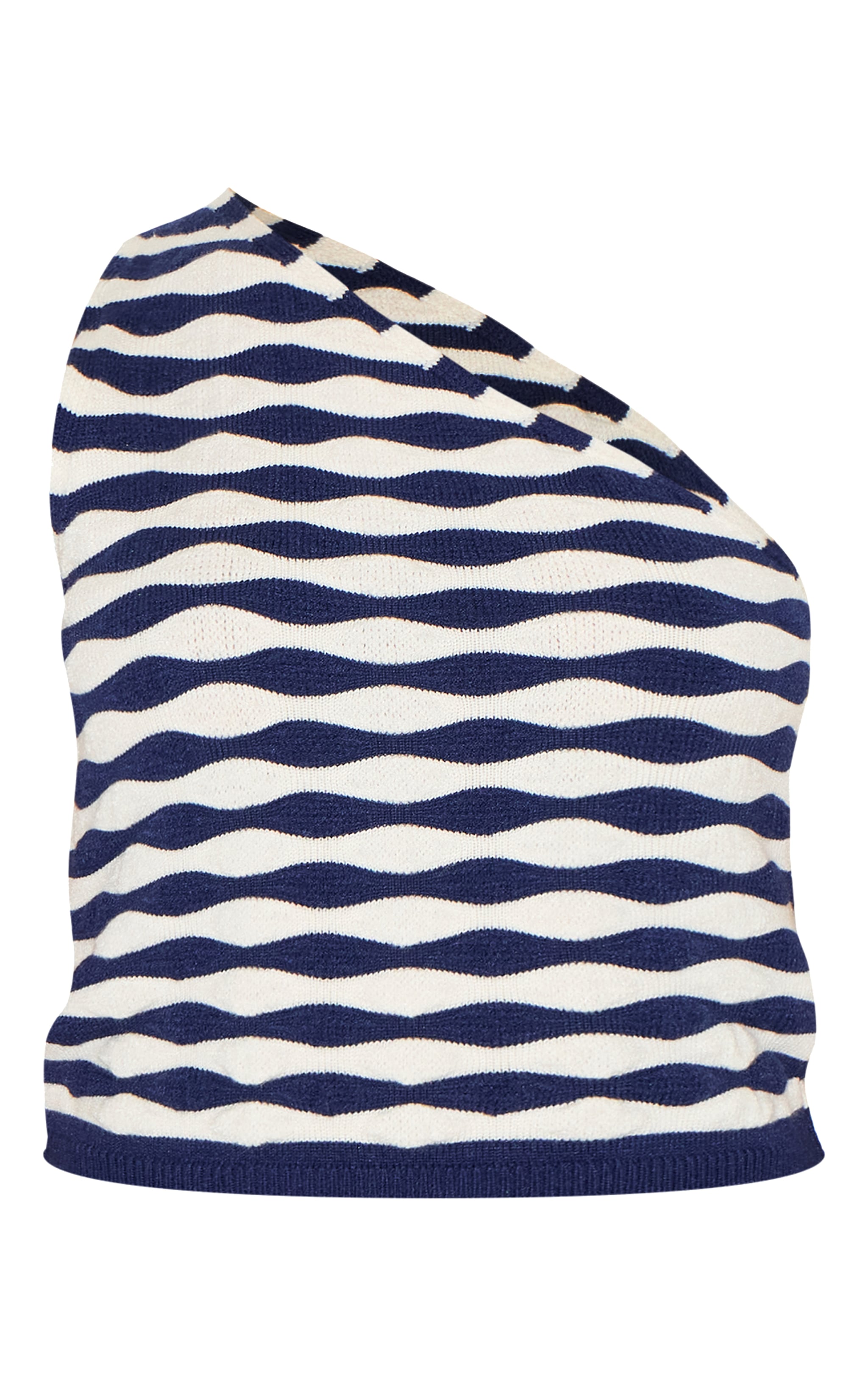 Petite Navy Knitted Striped Shorts image 6