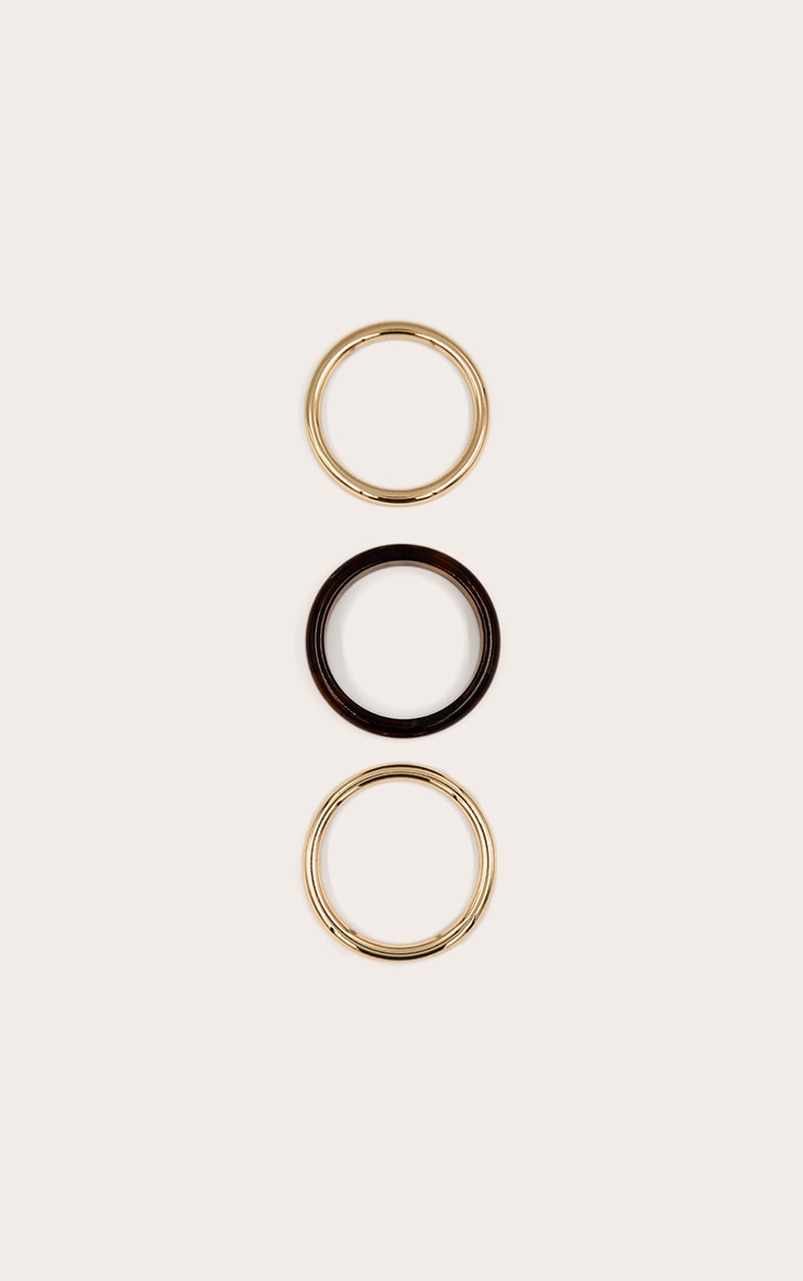 Gold Textured Multi-Pack Chunky Resin Bangles image 2