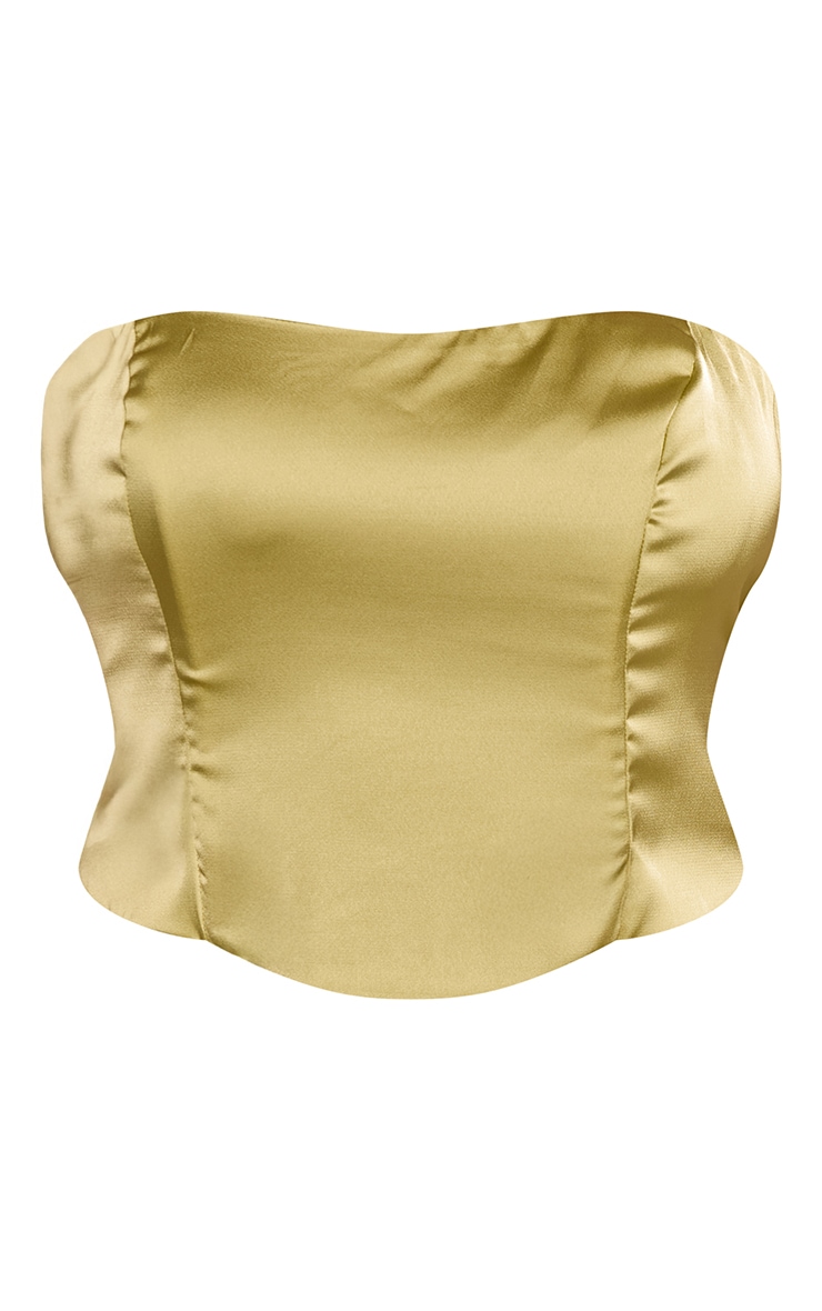 Plus Apple Green Satin Bandeau Corset Top image 5
