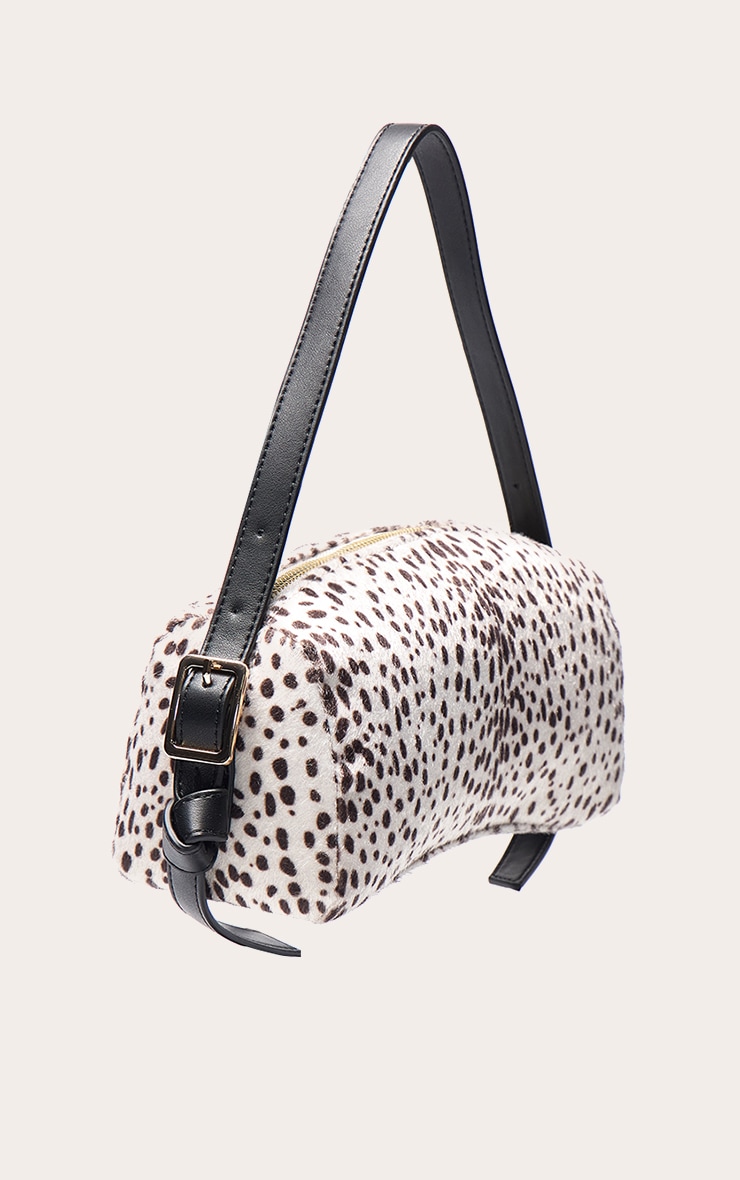 Dalmation Print Pony Hair Baguette Shoulder Bag image 3