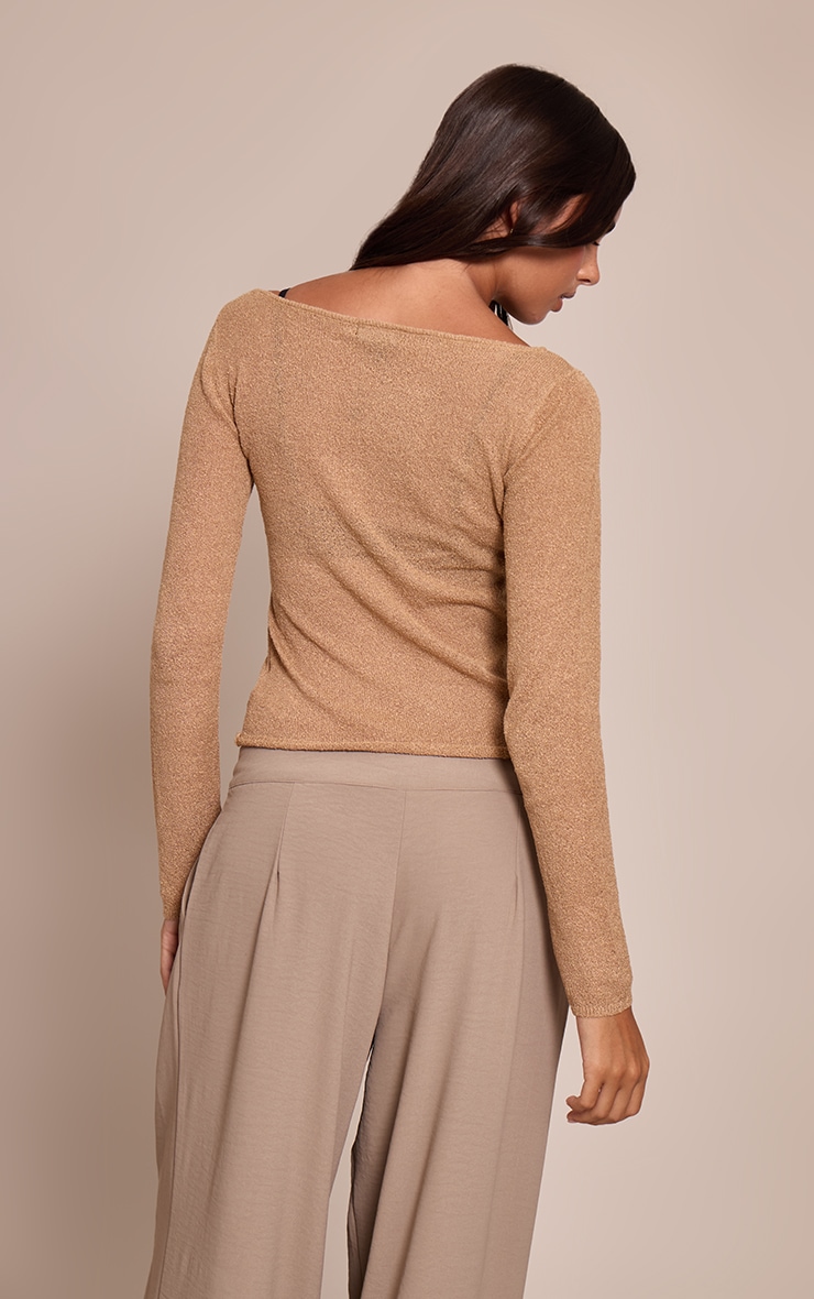 Cream Filagree Knit Slouchy Sweater image 2