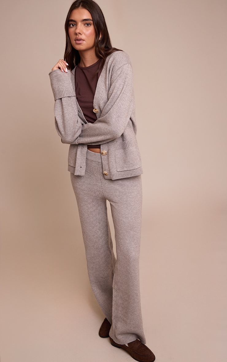 Soft Grey Wide leg Knit Pant image 2