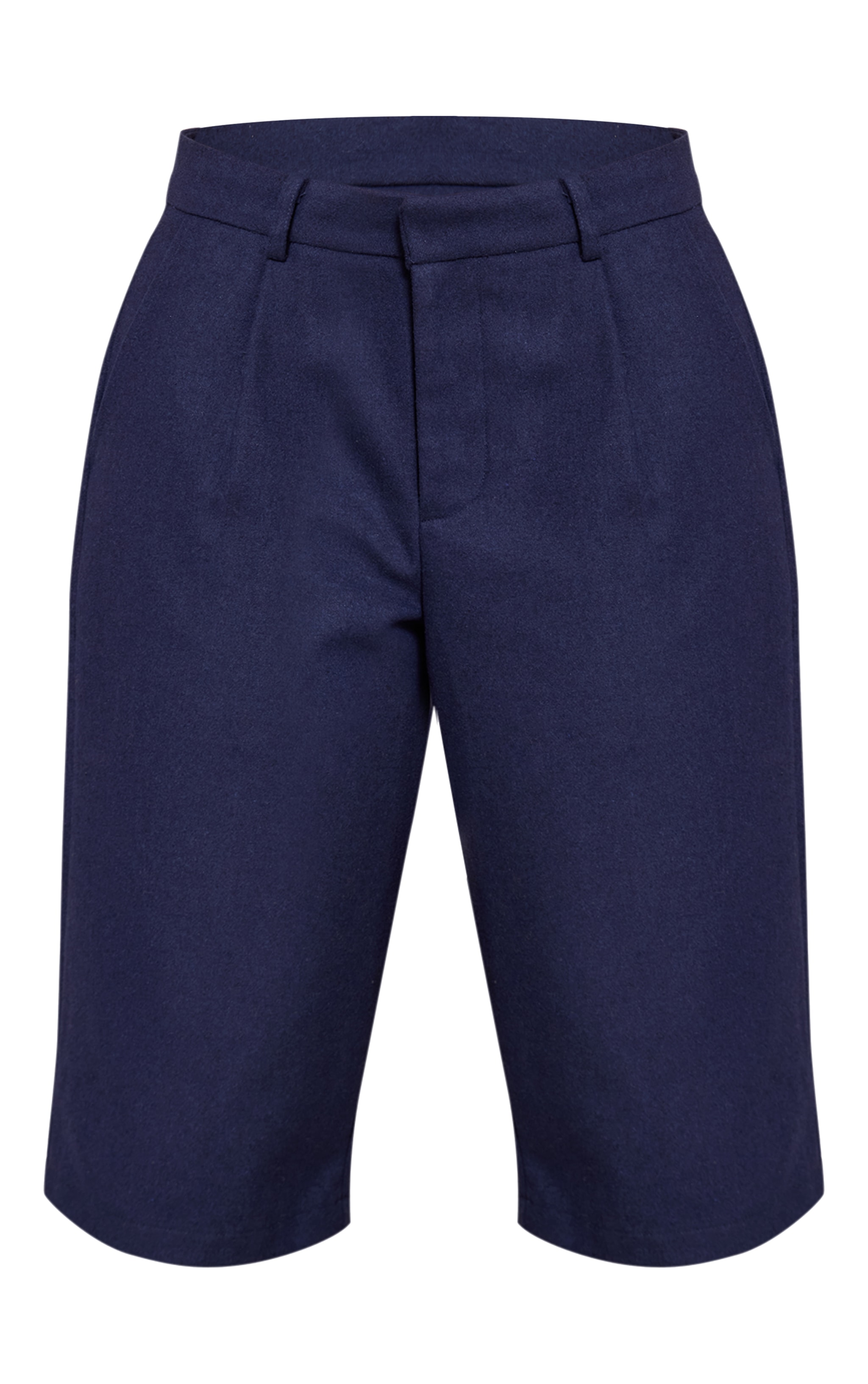 Shape Navy Wool-Look Long Line Shorts image 6