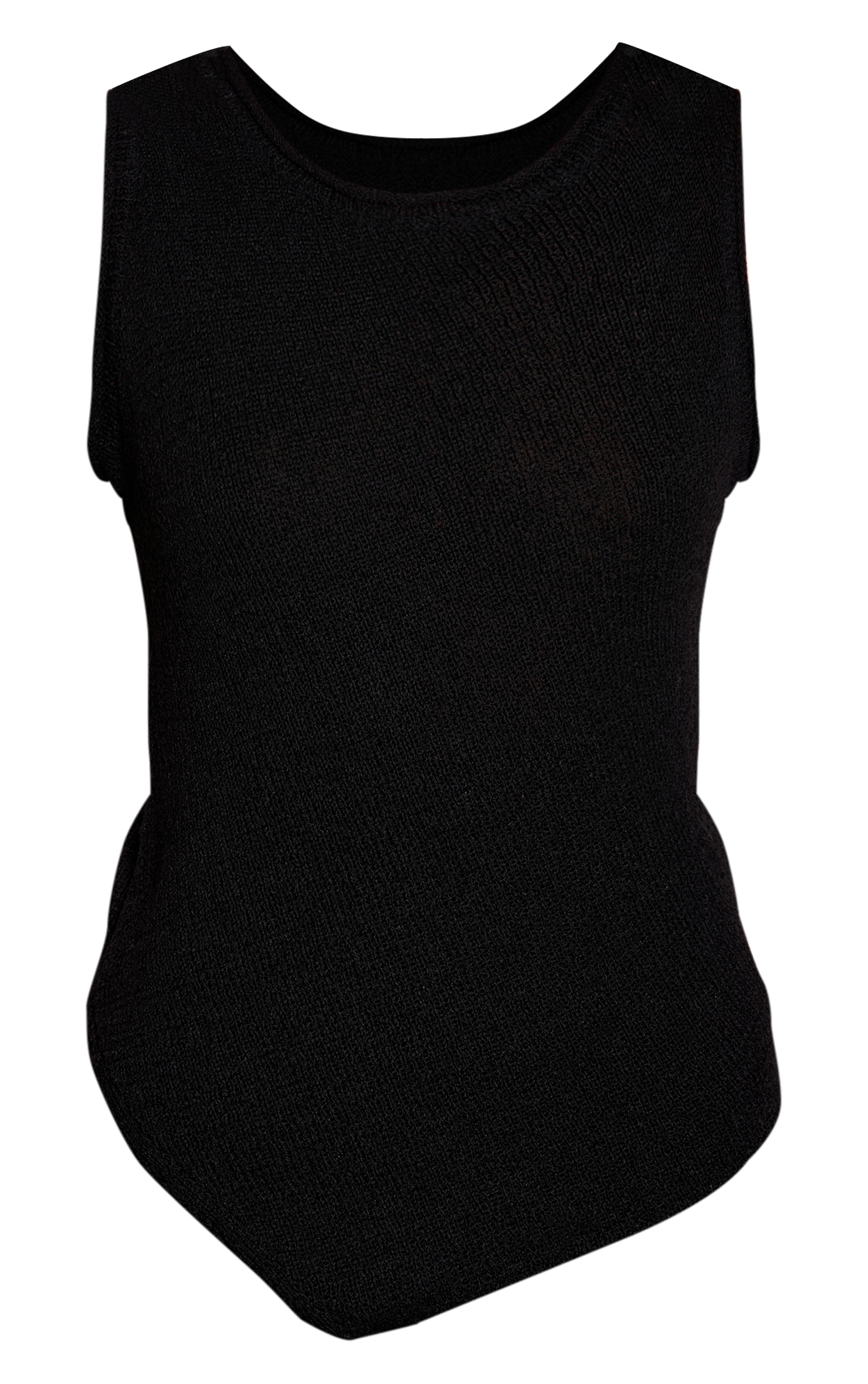 Black Asymmetric Bobble Knit Top image 5