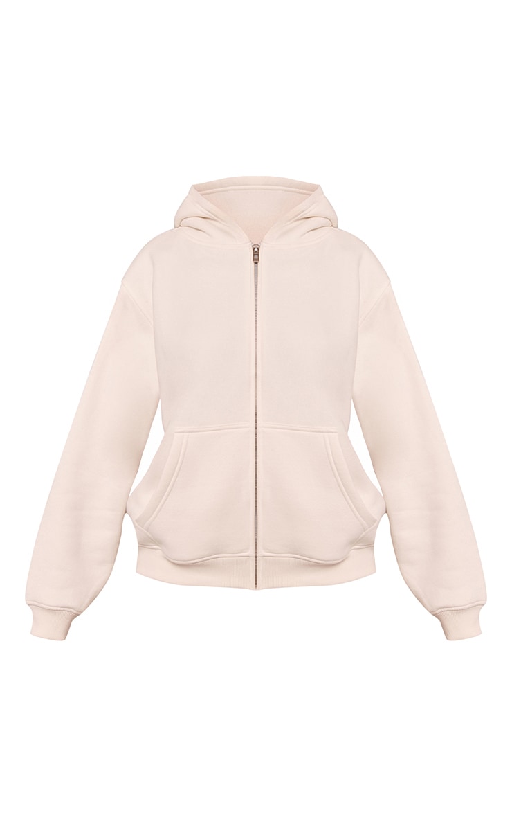 Petite Cream Zip Through Hoodie image 5