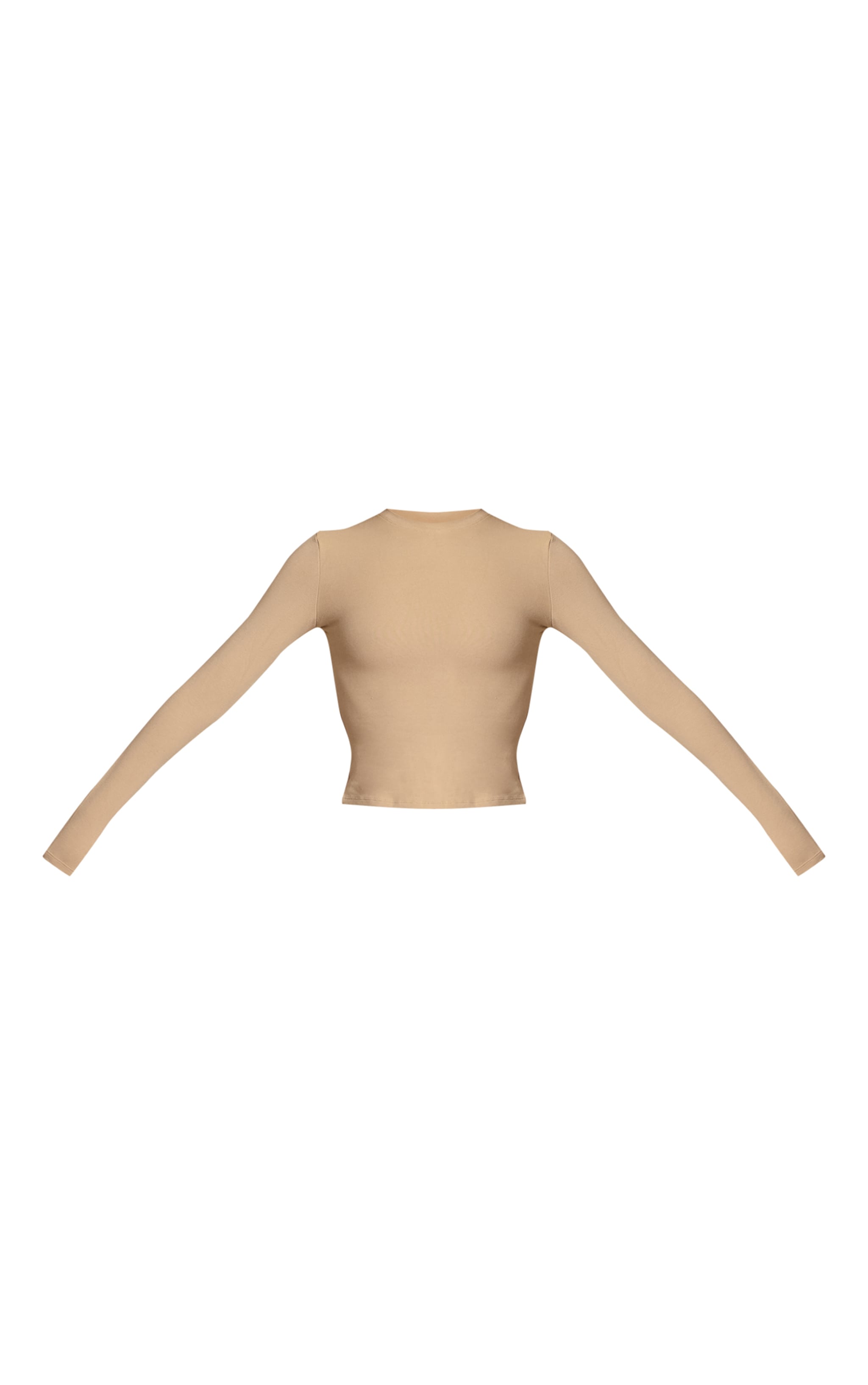 Haut en coton doux chiné beige à manches longues image 5