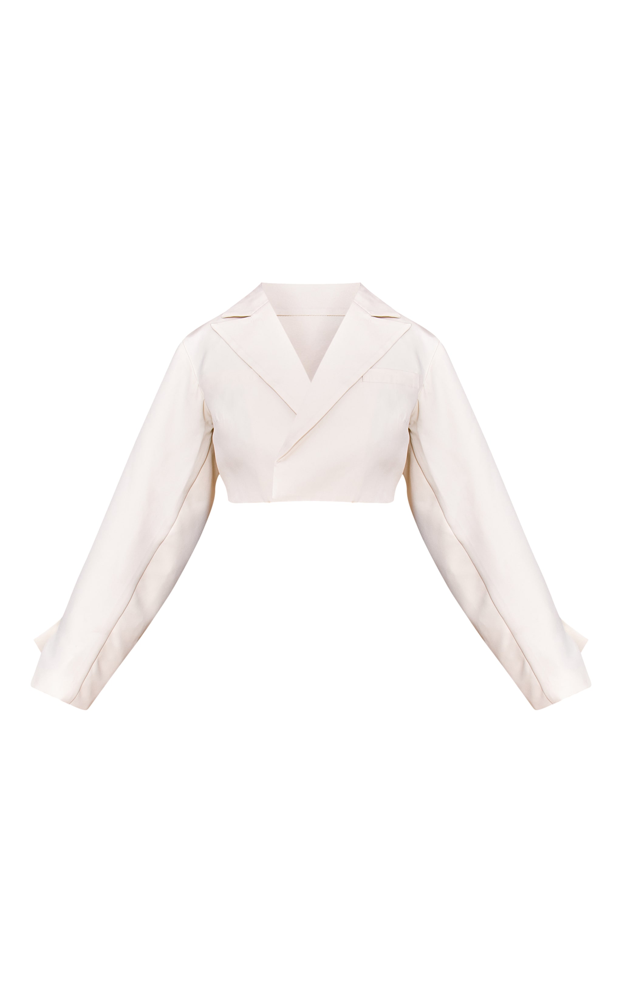 Veste courte Coupe Crème Cintrée à Manches Plissées et Taille Ajustable image 5