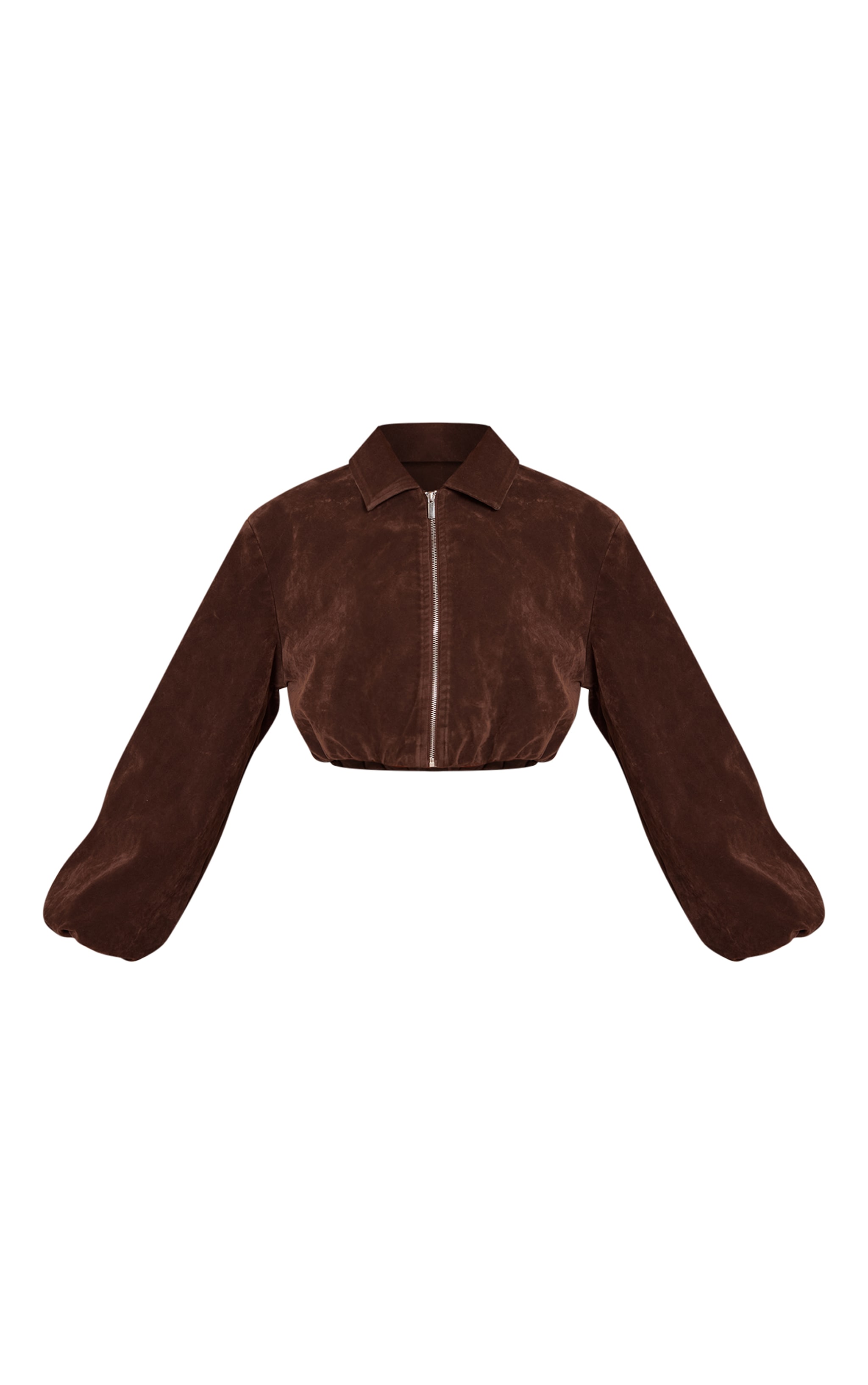 Dark Choc Suede Balloon Sleeve Jacket image 5