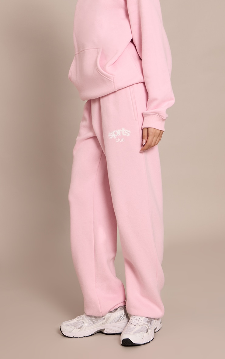 Baby Pink PLT Sports Club Cuffed Sweatpants image 2