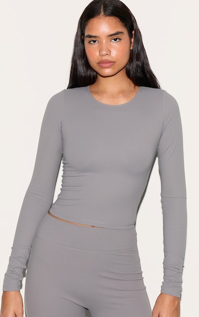 Tall Charcoal Contour Sculpt Long Sleeve Top