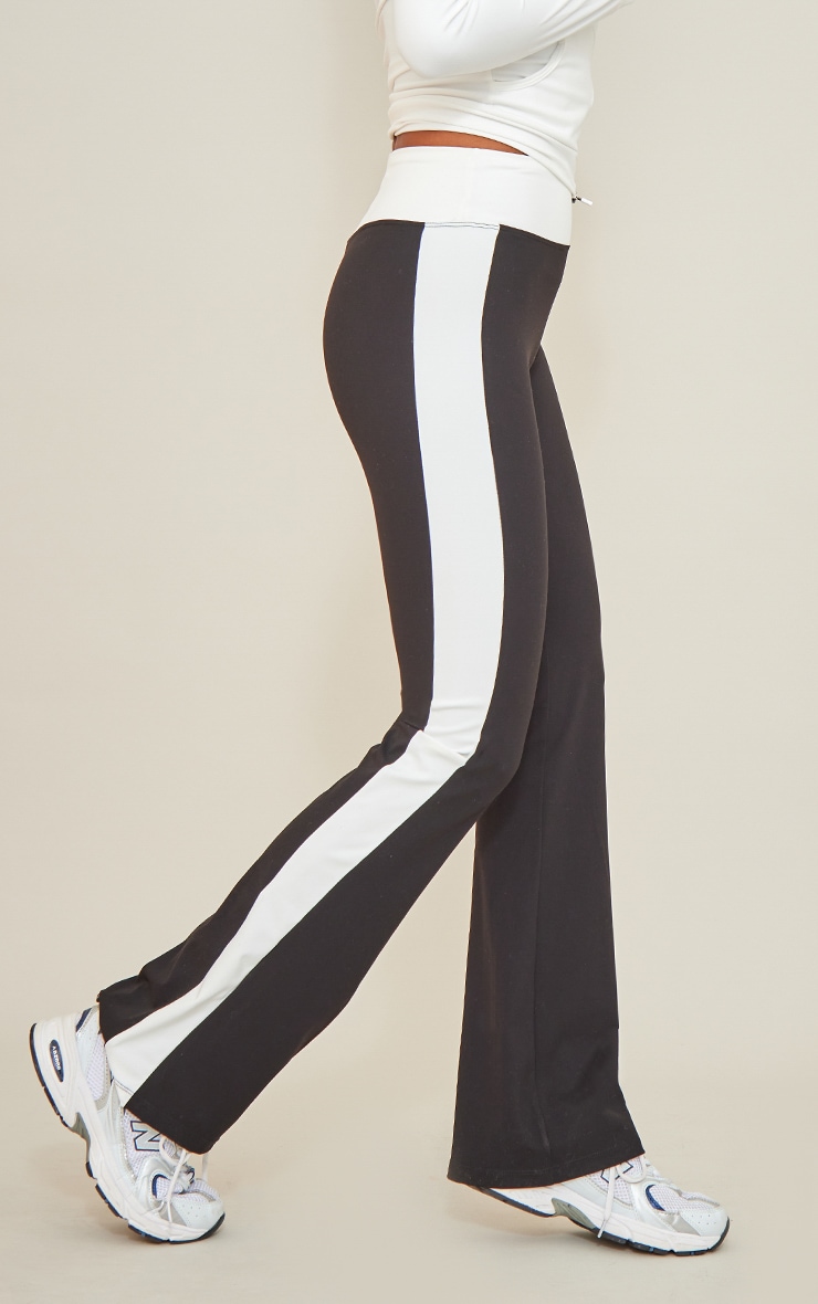 Black Sculpt Contrast Panel Yoga Pants image 2