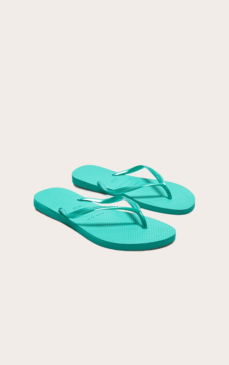Green Metallic Havaianas Slim Flip Flops image 2