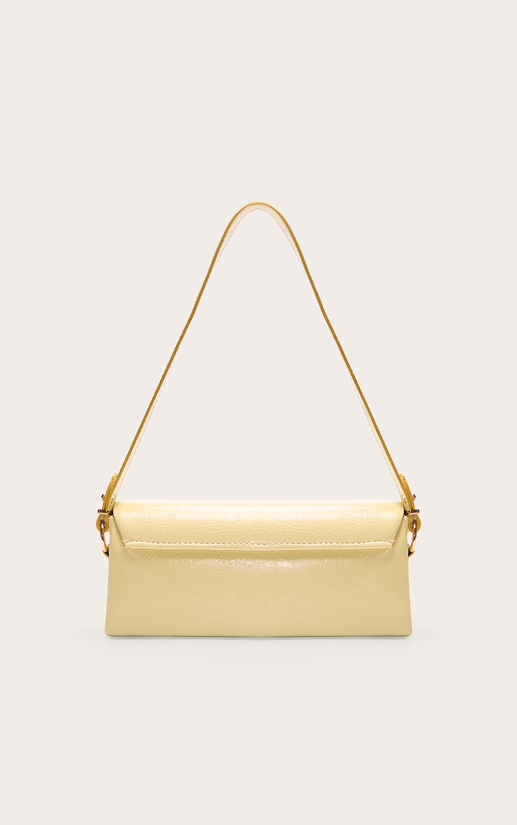 Butter Yellow Rectangle Fold Over Shoulder Bag image 3