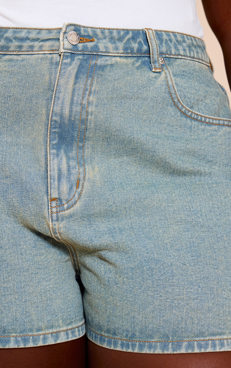 Plus Vintage Blue High Waist Bermuda Denim Shorts image 5