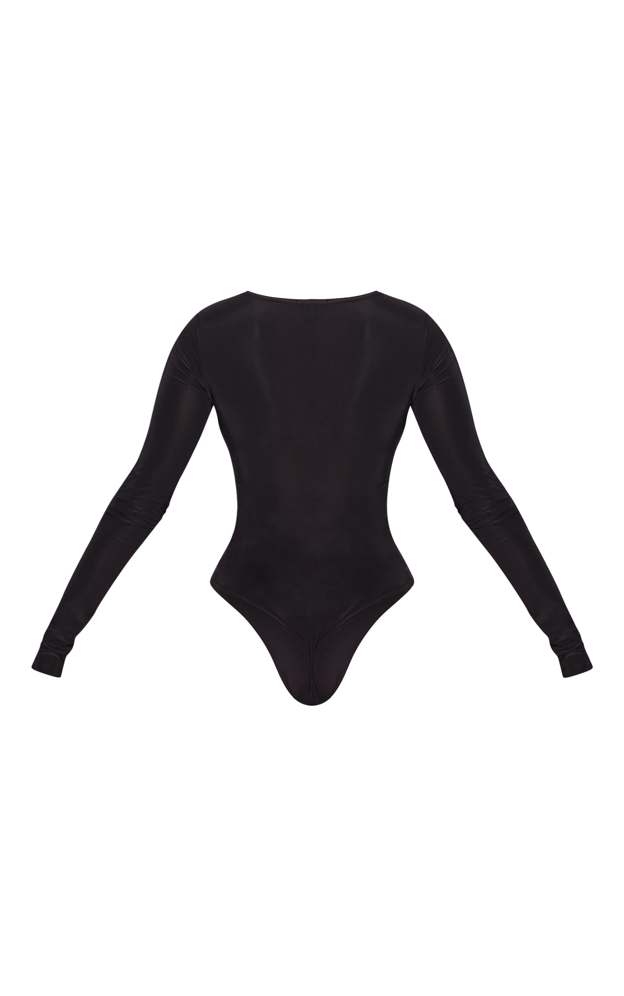 Black Basic Slinky Long Sleeve Bodysuit image 6