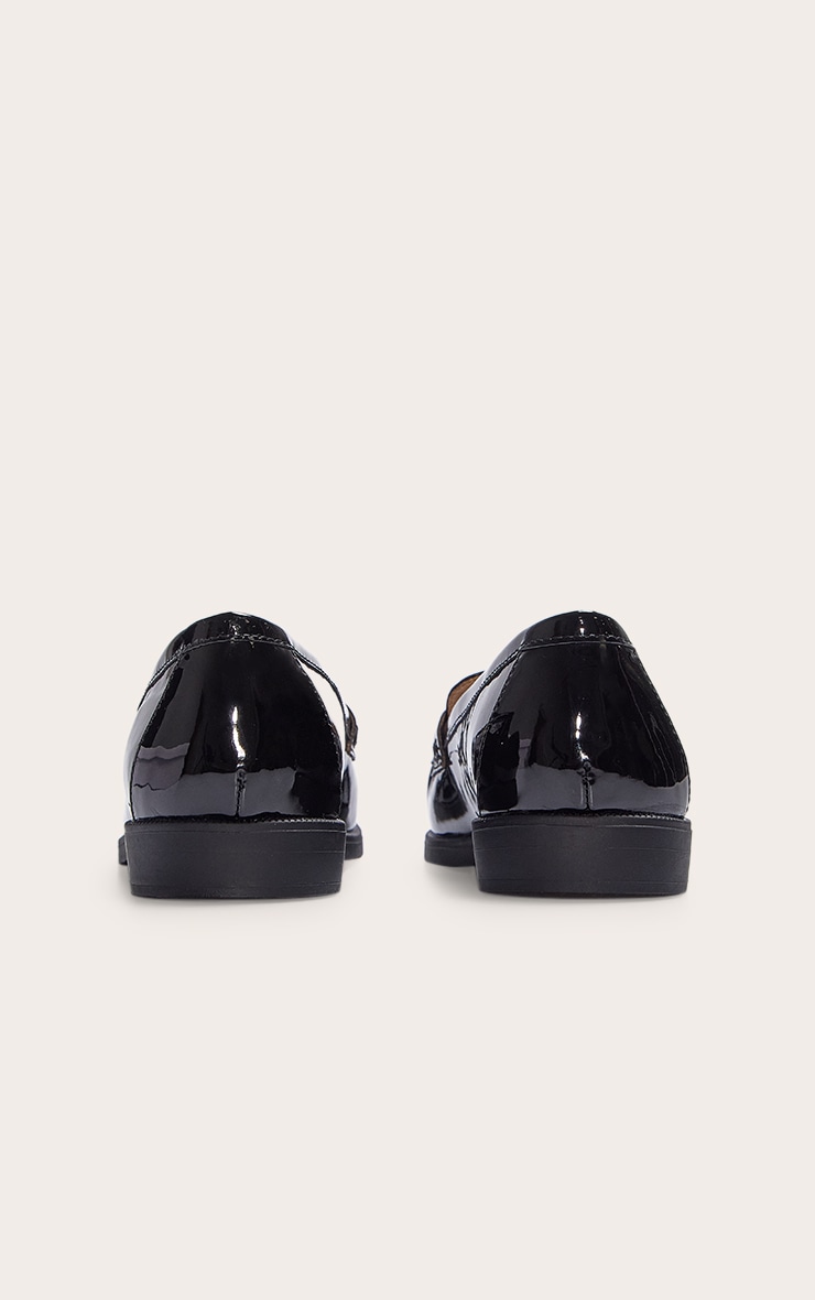 Mocassins noirs vernis à bout rond image 3