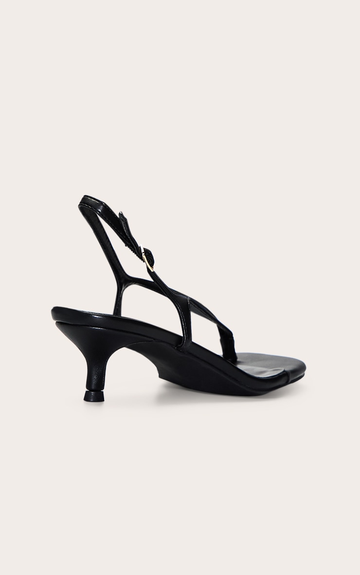 Black Toe Thong Kitten Heeled Sandal image 4