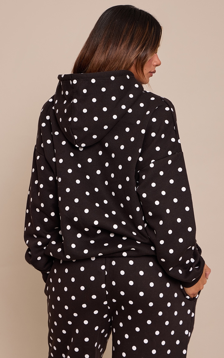 Shape Black Polka Dot Oversized Hoodie image 2