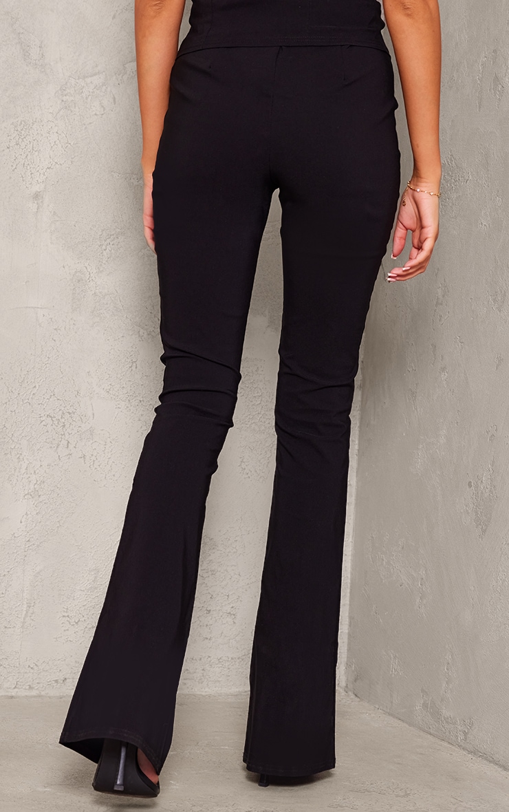 Tall Black Stretch Woven Flared Pants image 3