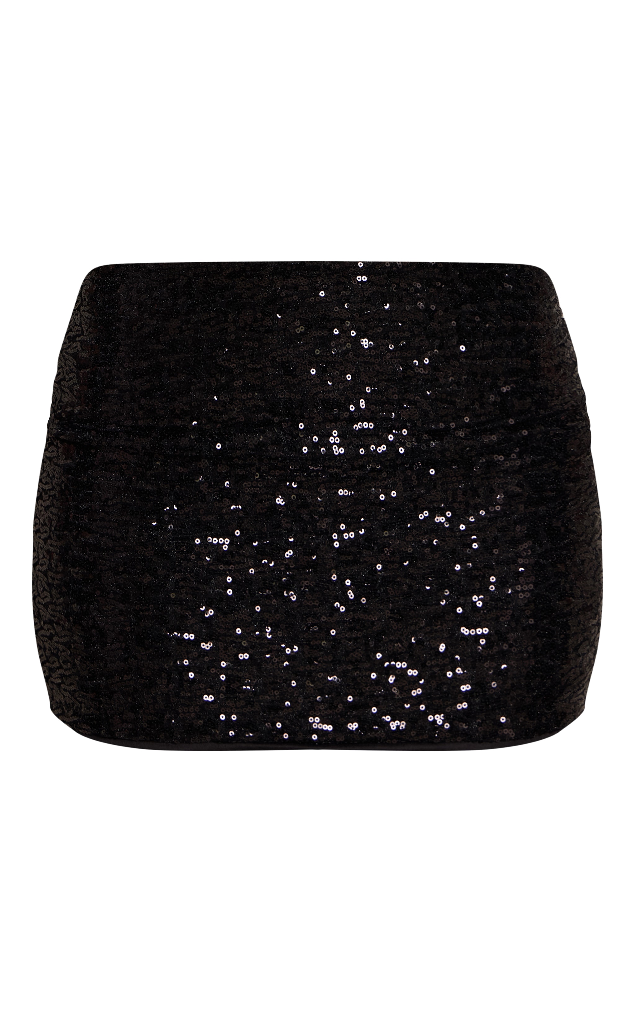 Black Sequin Mid Rise Mini Skirt image 6