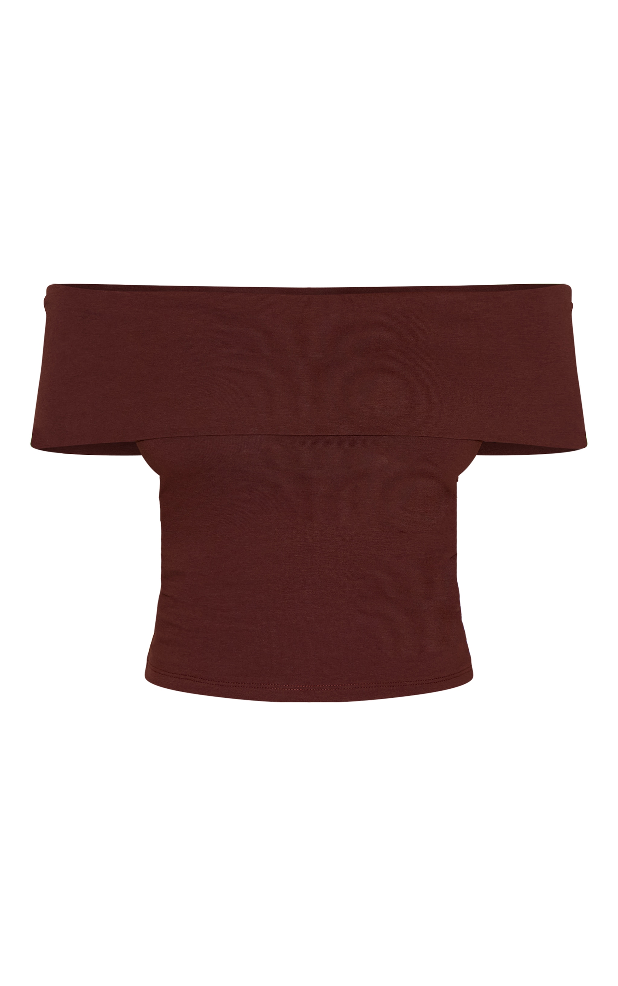 Chocolate Soft Cotton Bardot Top image 5