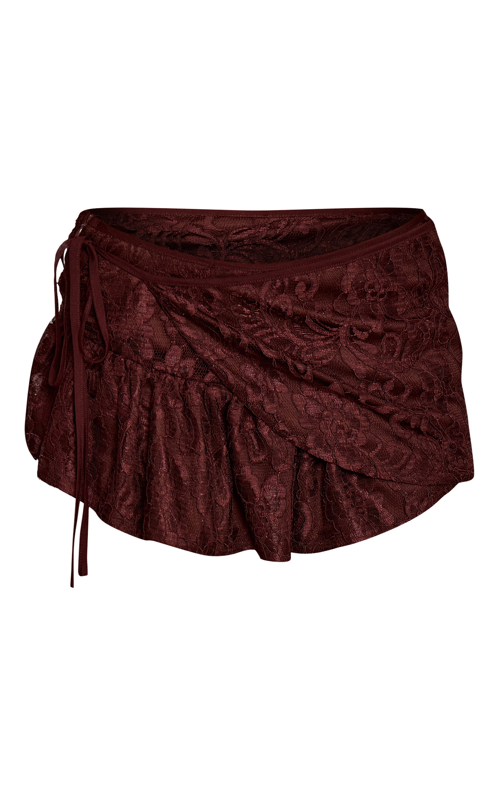 Dark Brown Lace Frill Detail Skort image 6