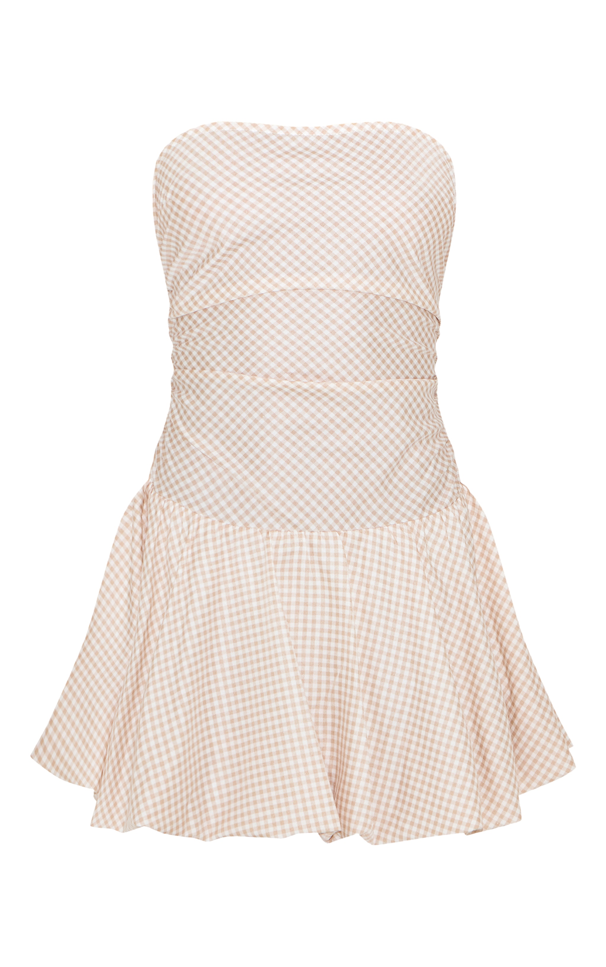 Tall Mini robe bustier bouffante nude à carreaux image 5