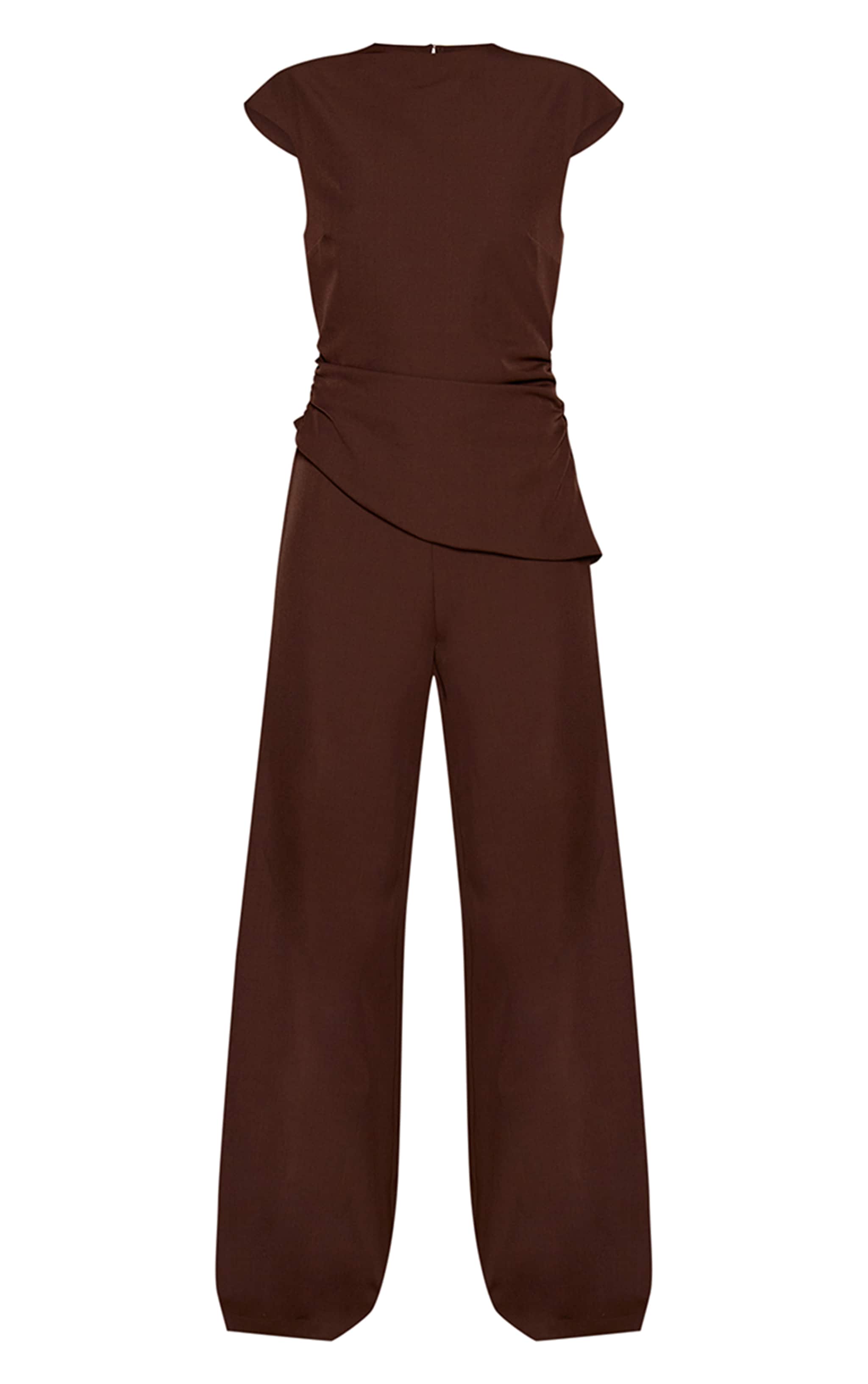 Chocolate High Neck Ruched Side Jumpsuit image 5