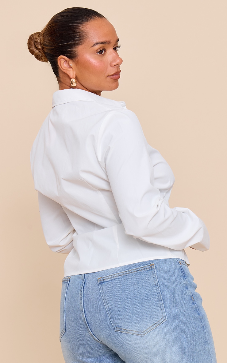 Shape White Cinched Waist Shirt image 2
