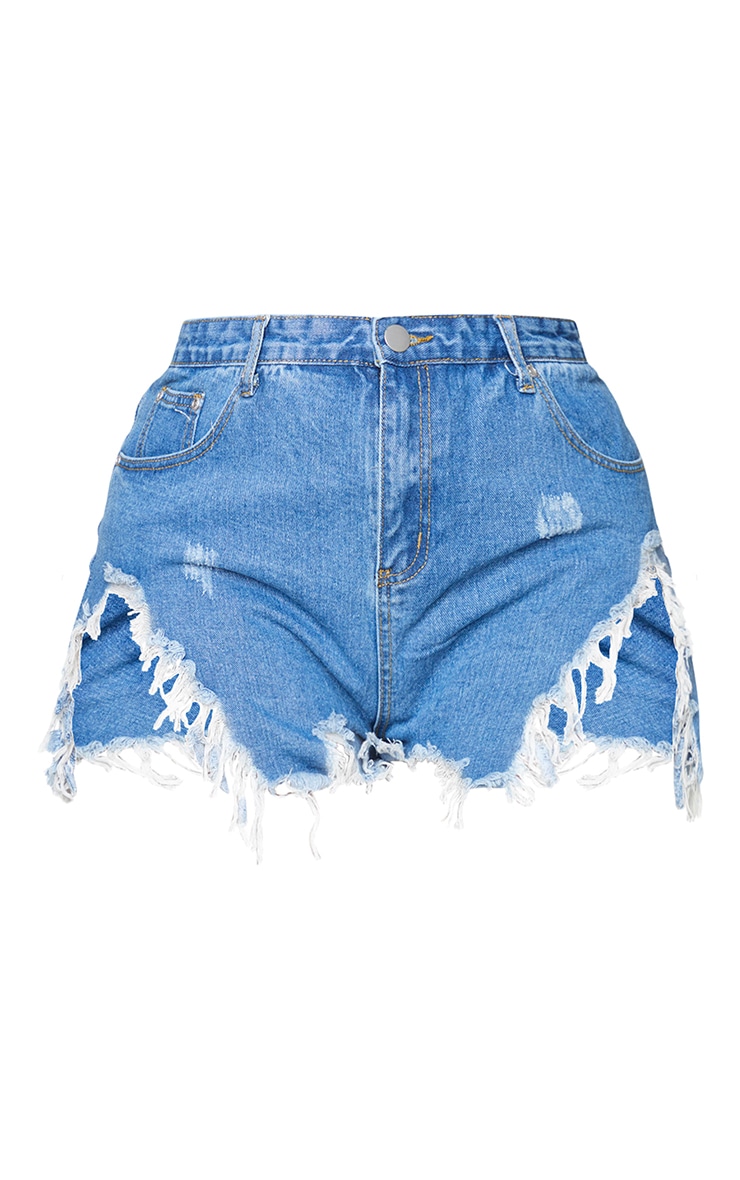 thigh rip denim shorts