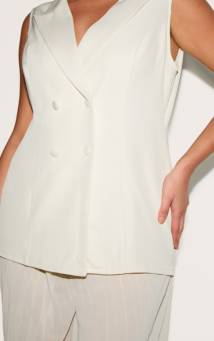 Plus Almond Vest Overlay Chiffon Jumpsuit image 4