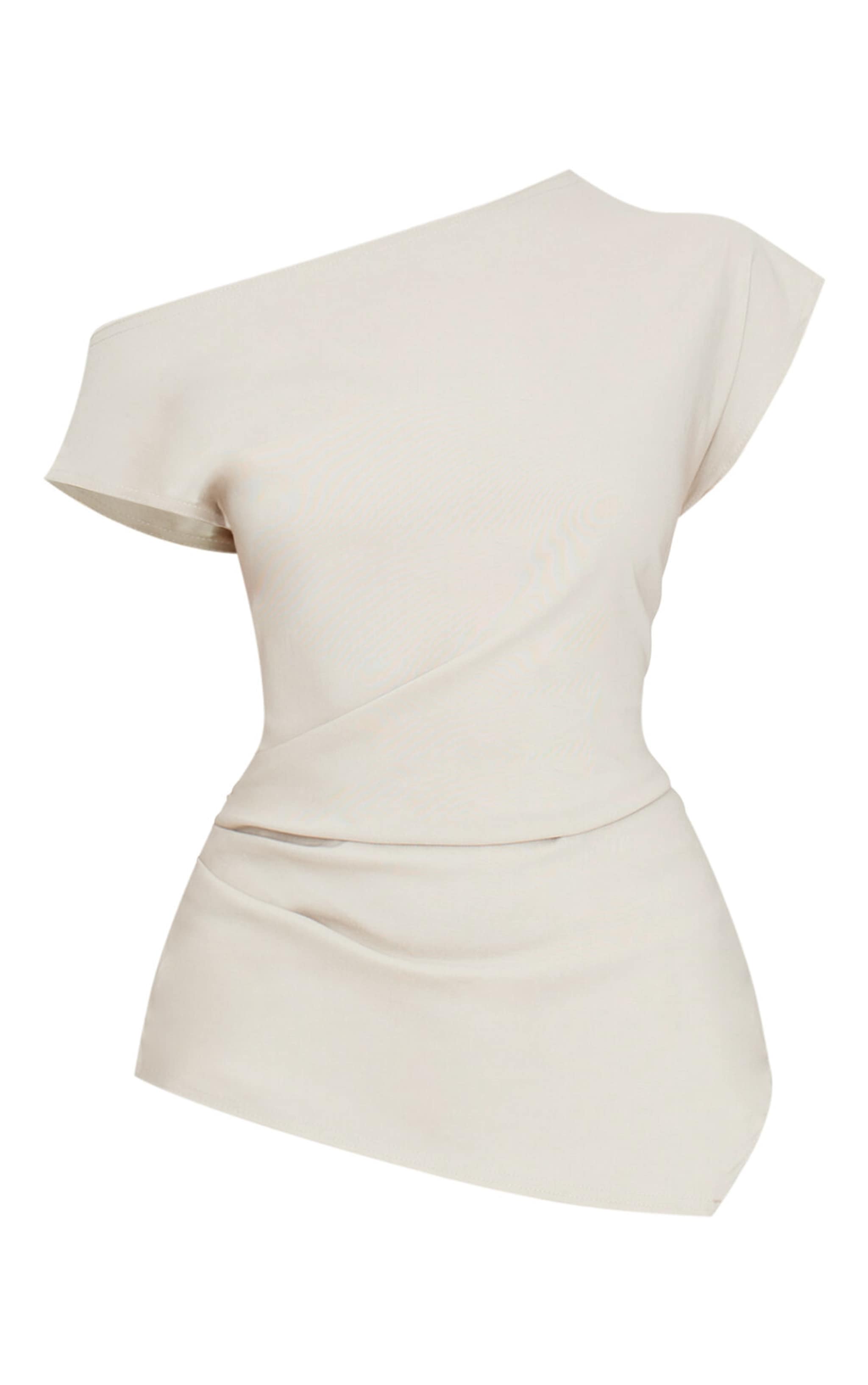Stone Bengaline Slouch Asymmetric Long Top image 5