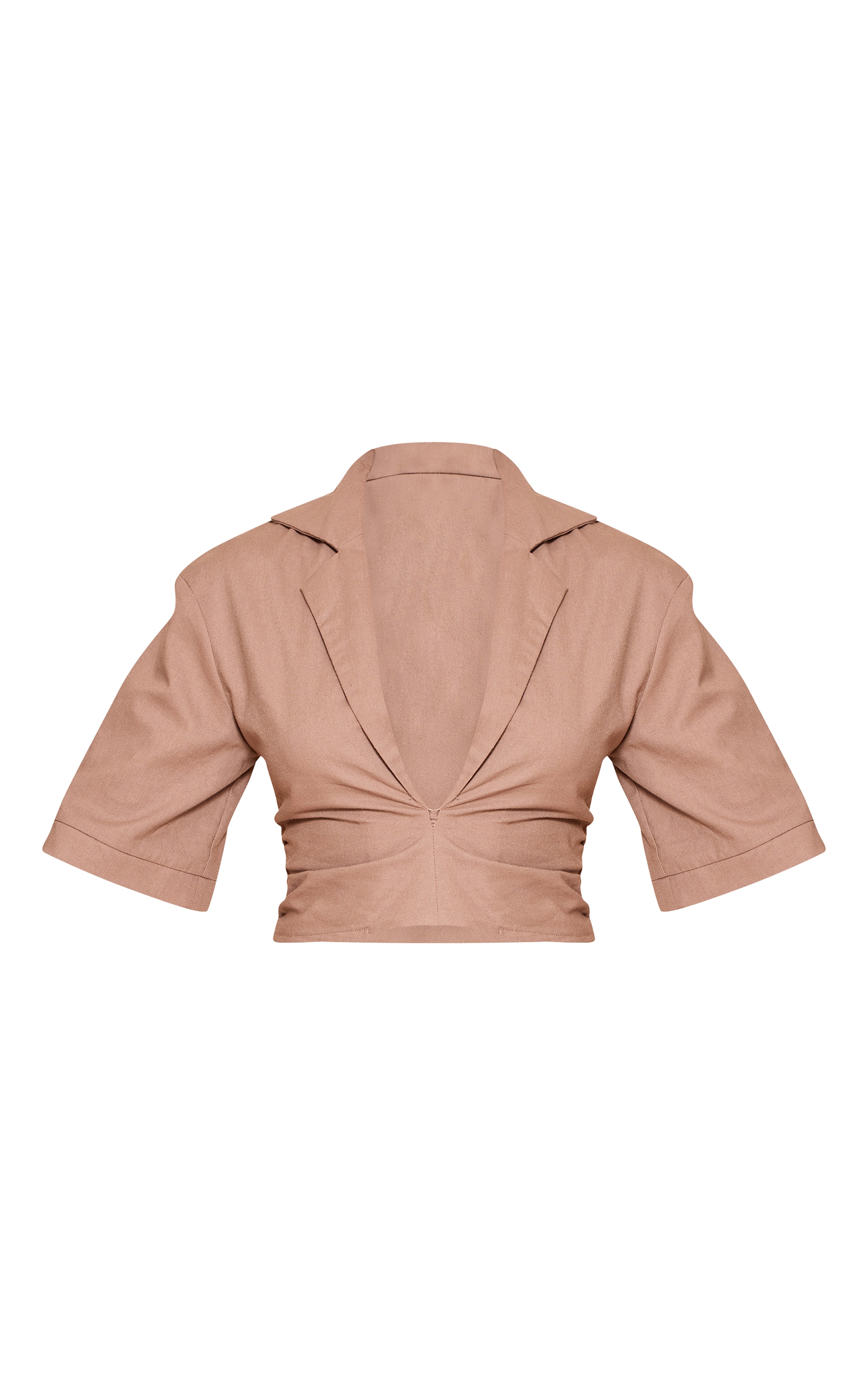 Mushroom Lightweight Woven Cropped Shirt image 5