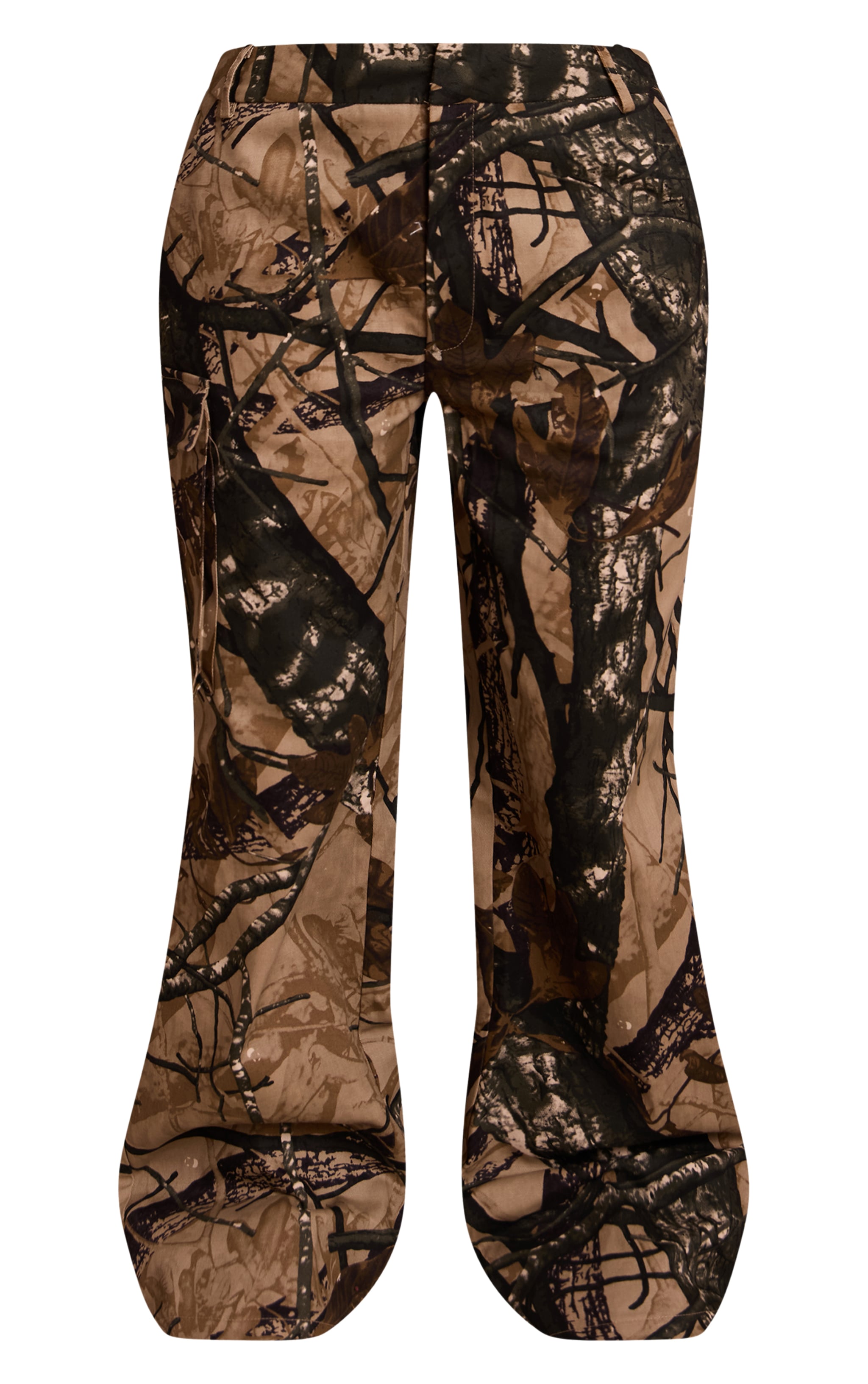 Petite Khaki Abstract Camo Wide Leg Cargo Pants image 5